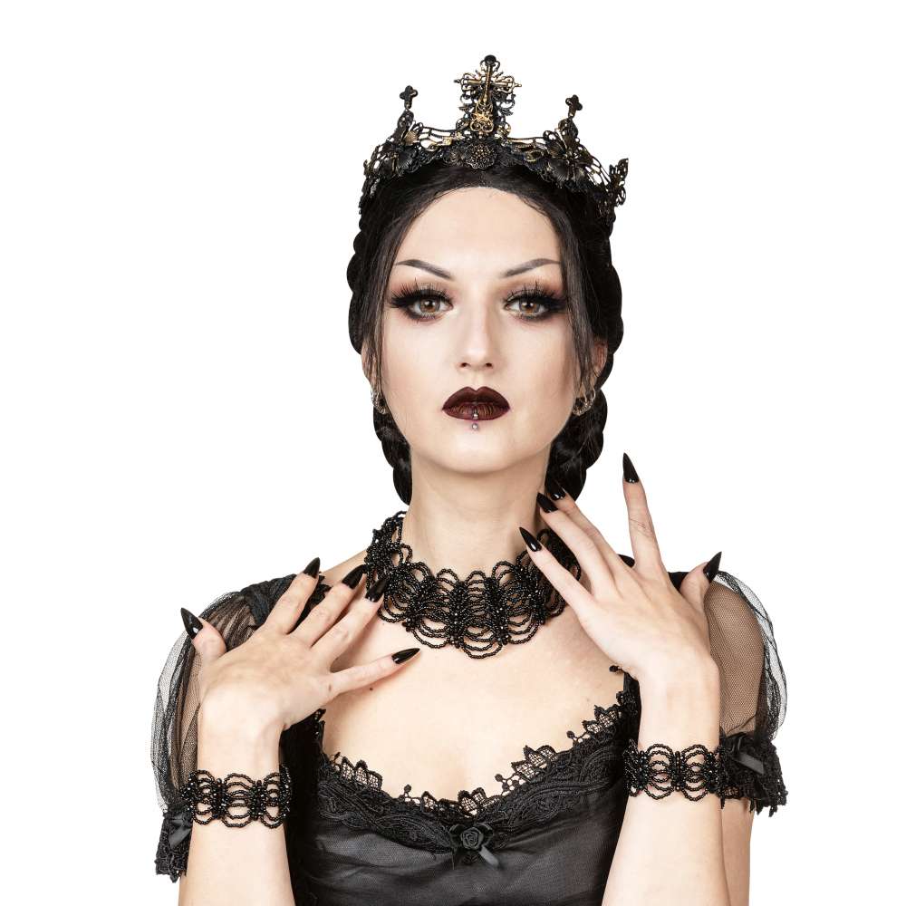 Sinister - A051 gothic cuffs Bracelet Costume - Noir